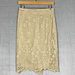 J Crew Pencil Skirt‎ Womens 0P Janis Chantilly Desconstructed Lace Romantic